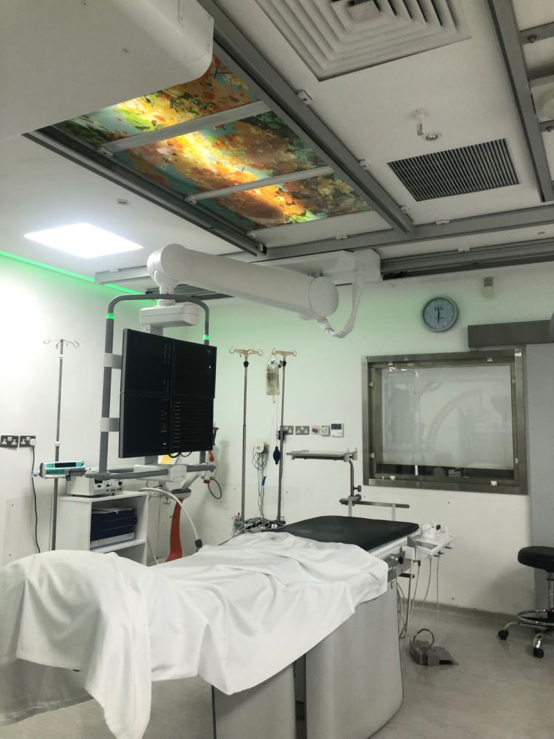 Hospital procedure room with imaging equipment