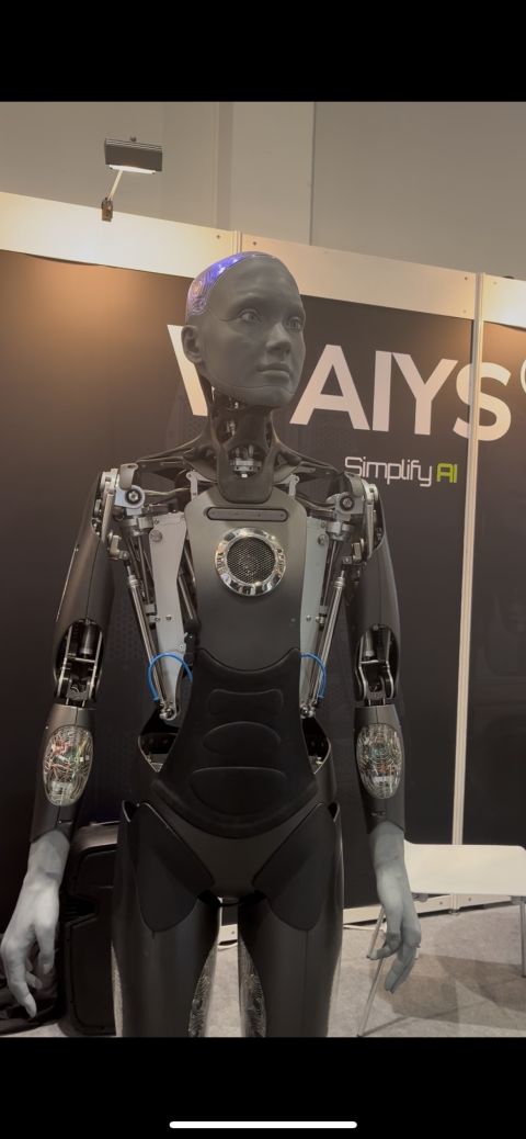 Humanoid robot on display